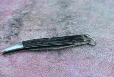 Camillus 4 Line Texas Tothpick Fishing  Knife Early Rough Blasck 5" Liner Lock 1930's -40'sail 