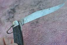 Camillus 4 Line Texas Tothpick Fishing  Knife Early Rough Blasck 5" Liner Lock 1930's -40'sail 