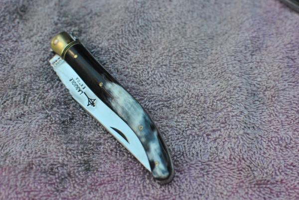 Laguiole Extra Made In France G. David 440 Steel Horn Handles Brass Bolster, liners And Pins Laguiole Extra Made In France G. David 440 Steel Horn Handles Brass Bolster, liners And Pins