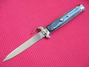 Vintage Italian Horn Trap Door OTF Switchblade Knife - Mint
