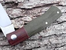STEENKAMP NATIVE M390 GREEN CANVAS MICARTA X CUT MICARTA BOLSTER SLIP-JOINT
