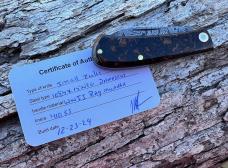 JEFF PEARCE CUSTOM WWII RAG MICARTA DAMASCUS SMALL ZULU 