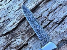 JEFF PEARCE CUSTOM BLUE MAMMOTH IVORY DAMASTEEL BLADE PEN KNIFE