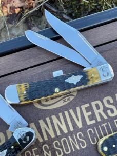 CASE XX ** 135th ANNIVERSARY COMMEMORATIVE OLIVE GREEN TRAPPER CANOE BARLOW SET 2024