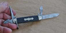 Camillus 4 Line Scout Knife Loud SnapTight Sharp Rough Black 3 3/4" Closed Bail Scout Shield