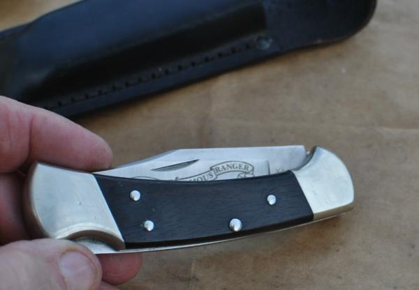 Buck Ranger Nickel Bolsters 25th Anniv. Blade Etch Tang Stamp for 1986 Comes in Black Buck 110Sheath Buck Ranger Nickel Bolsters 25th Anniv. Blade Etch Tang Stamp for 1986 Comes in Black Buck 110Sheath