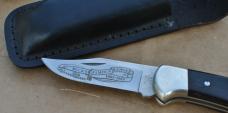 Buck Ranger Nickel Bolsters 25th Anniv. Blade Etch Tang Stamp for 1986 Comes in Black Buck 110Sheath