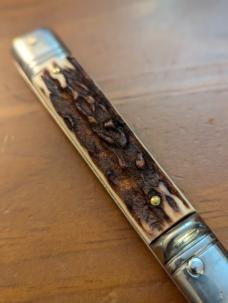 NEW OLD STOCK AKC ITALIAN SLIMLINE LEVERLOCK 20cm - 8” STAG HORN.. 