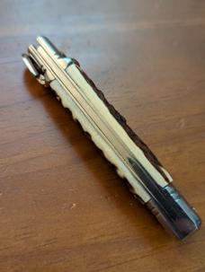 NEW OLD STOCK AKC ITALIAN SLIMLINE LEVERLOCK 20cm - 8” STAG HORN.. 