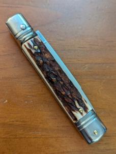 NEW OLD STOCK AKC ITALIAN SLIMLINE LEVERLOCK 20cm - 8” STAG HORN.. 