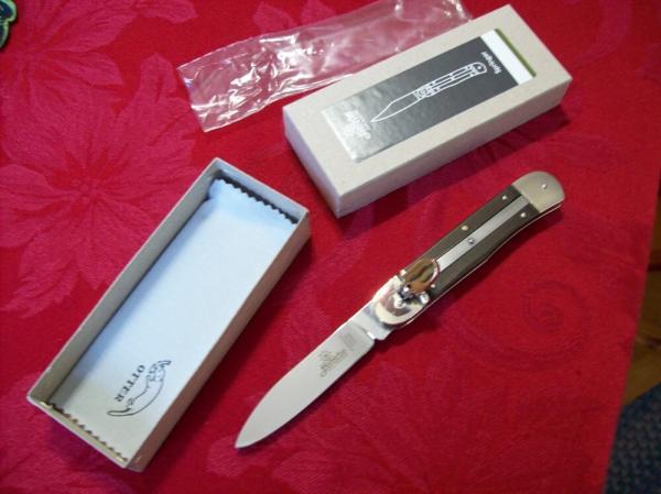 Hubertus Knife Solingen, Germany Large Size 11 Green Micarta Spear-Point UNUSED NIB