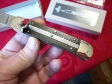 Hubertus Knife Solingen, Germany Large Size 11 Green Micarta Spear-Point UNUSED NIB