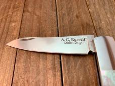 A.G Russell Robert Loveless designed Semi Skinner Lockback Mother of Pearl Moki Made Seki Japan