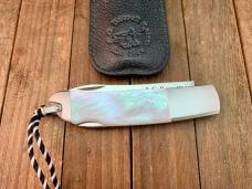 A.G Russell Robert Loveless designed Semi Skinner Lockback Mother of Pearl Moki Made Seki Japan