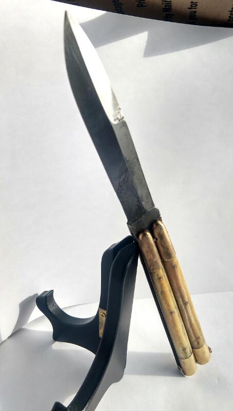 Vintage Filipino Handmade Butterfly Knife Bone Handle