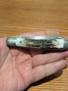 Canal Street Cutlery ElkhornStag 4 1/8 Moon Pie Trapper Two Blade 440C Knife 030