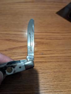 Canal Street Cutlery ElkhornStag 4 1/8 Moon Pie Trapper Two Blade 440C Knife 030