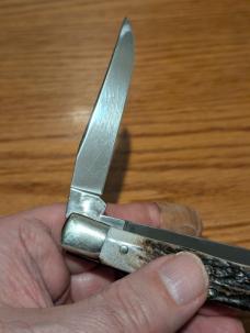 Canal Street Cutlery ElkhornStag 4 1/8 Moon Pie Trapper Two Blade 440C Knife 030