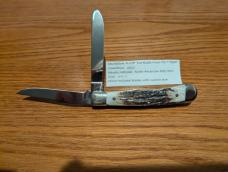 Canal Street Cutlery ElkhornStag 4 1/8 Moon Pie Trapper Two Blade 440C Knife 030
