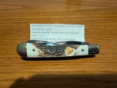 Canal Street Cutlery ElkhornStag 4 1/8 Moon Pie Trapper Two Blade 440C Knife 030