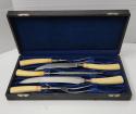 Antique Victorian Ivory, sterling, Damascus Steel Carving Set c1886  L.F.&C. (Landers Frary & Clark)
