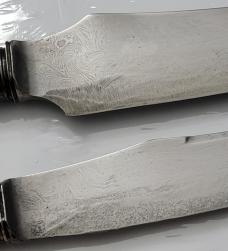 Antique Victorian Ivory, sterling, Damascus Steel Carving Set c1886  L.F.&C. (Landers Frary & Clark)