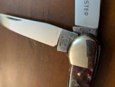 FIGHT'N ROOSTER 3 3/4" COPPERHEAD CANOE IN RARE PURPLE SWIRL CELLULOID 