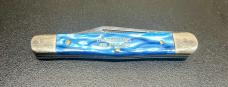 Older 3-Blade Stockman Pocket Knife, Aqua-Blue Scales