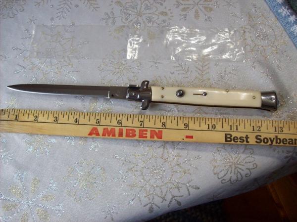 Vintage AKC Italy Stiletto Dagger 13 Incher Imitation Ivory UNUSED Beauty!