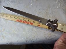 Vintage AKC Italy Stiletto Dagger 13 Incher Imitation Ivory UNUSED Beauty!