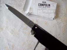 A.G.A. Campolin Rare Italian Gun Knife Black Ebonywood Circa 2019 UNUSED W/Box