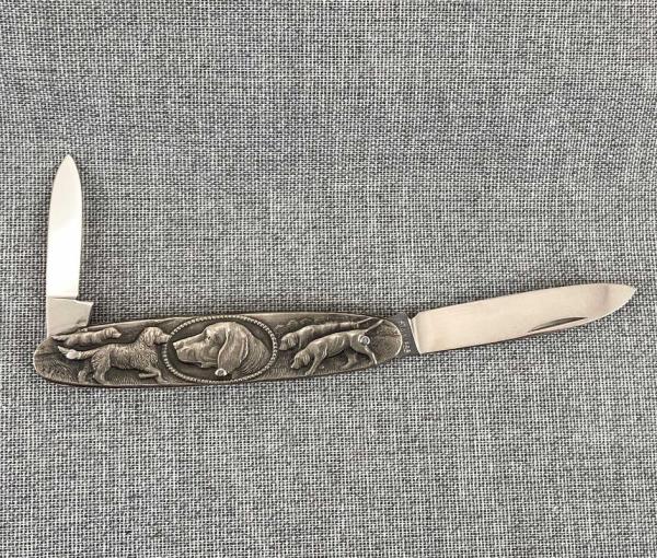 German made (Boker) – Hunting Dogs Scene – Stainless Equal End Pen Knife German made (Boker) – Hunting Dogs Scene – Stainless Equal End Pen Knife