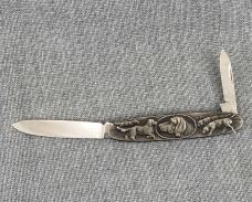 German made (Boker) – Hunting Dogs Scene – Stainless Equal End Pen Knife
