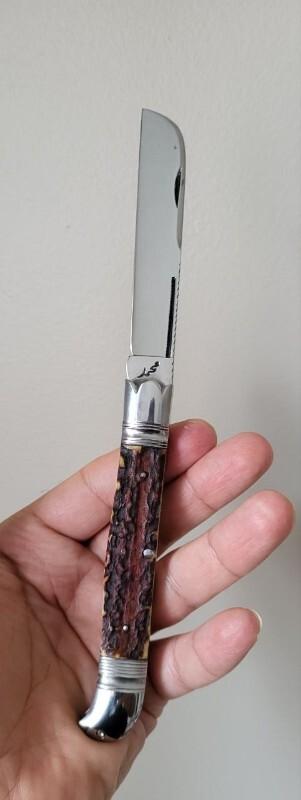 4 1/2"  Custom Handmade Bird's Head Bolster Knife, Hammer forged