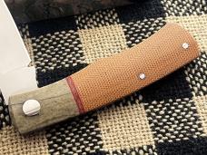 STEENKAMP M390 NATURAL CANVAS MICARTA GIRAFFE BONE BOLSTER SLIP-JOINT