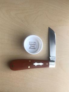 Great Eastern Cutlery Tidioute 933124 Natural Linen Micarta Rams Foot