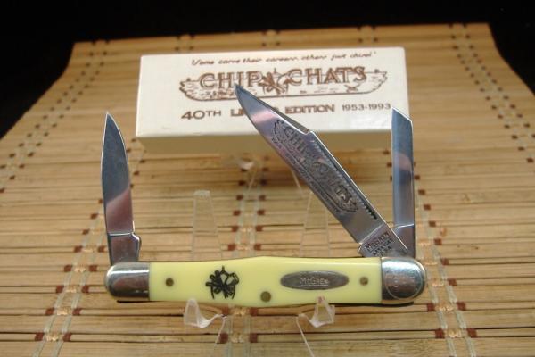 MCGREW ARKANSAW USA VIN. 1993 CHIP CHATS NATIONAL WOODCARVERS ASSOCTATION LTD. EDT. 693 POCKET KNIFE