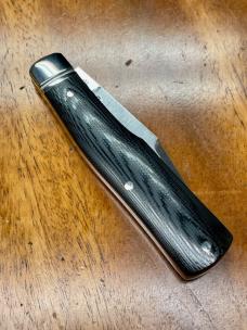 Rosecraft Savage Creek Gunstock knife with Black Micarta covers and Clip point blade
