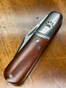 Rosecraft Blades Otter Creek Barlow w/ Traditional Clip Point blade and Yellow Sandalwood covers