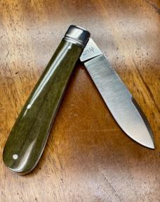 Rosecraft Blades Nolichucky Jack with a Spearpoint blade and Green bone covers