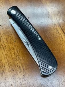 Rosecraft Overall Creek Farm Hand Knife with Drop Point Blade and Black Sandalwood Covers