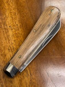 A Wright & Son Large Lambsfoot knife with Lambsfoot blade and Whiskey Oak Covers