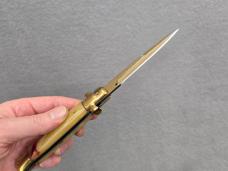AKC ITALY LARGE STILETTO GOLDEN SWITCHBLADE AUTOMATIC KNIFE