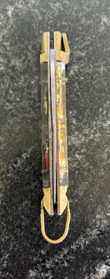 Rare Black Scale Bullfighter Lever Lock Switchblade Knife, Japan