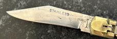 Rare Black Scale Bullfighter Lever Lock Switchblade Knife, Japan