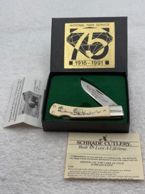 Schrade Cutlery 1991 National Park Service 75th Anniversary Commemorative Knife Made In USA