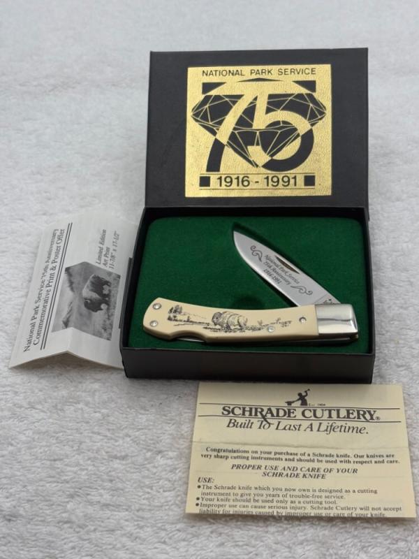 Schrade Cutlery 1991 National Park Service 75th Anniversary Commemorative Knife Made In USA