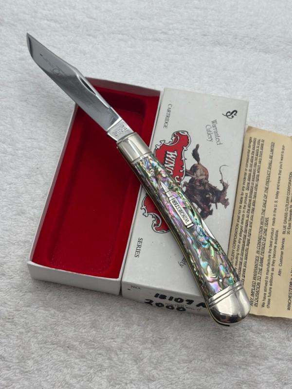 Winchester Abalone Cartridge Series 1 Blade Lock Back Knife New In Box Made In USA