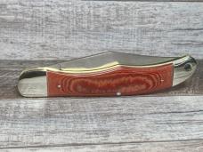 Schrade 125OT Mustang Folding Hunter with Red Linen Micarta Handles
