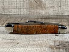 Schrade 858 Lumberjack Knife with Stabilized, Dyed, Buckeye Burl Wood Handles